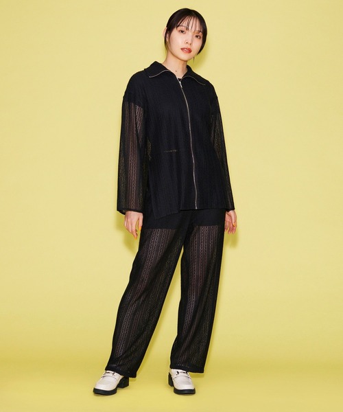 FOREVER 21（フォーエバー トゥエンティーワン）の「【VINTAGE】フロントジップレースシャツ（シャツ/ブラウス・レディース・ホワイト/ブラック・FREE）」の4枚目の写真