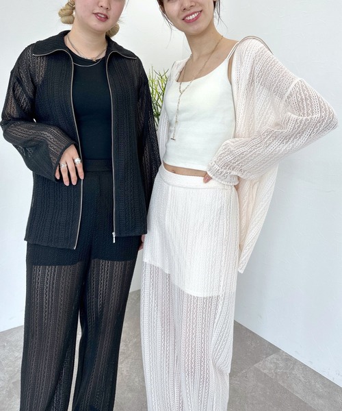 FOREVER 21（フォーエバー トゥエンティーワン）の「【VINTAGE】フロントジップレースシャツ（シャツ/ブラウス・レディース・ホワイト/ブラック・FREE）」の13枚目の写真