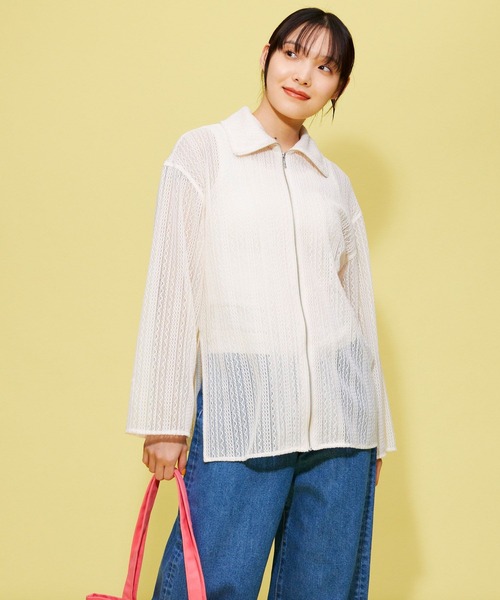 FOREVER 21（フォーエバー トゥエンティーワン）の「【VINTAGE】フロントジップレースシャツ（シャツ/ブラウス・レディース・ホワイト/ブラック・FREE）」の15枚目の写真