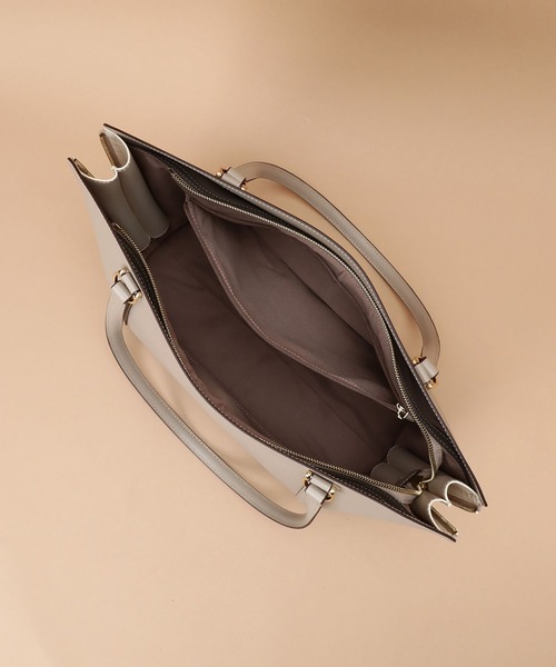 Samantha Thavasa（サマンサタバサ）の「[オンライン&一部店舗限定] バイカラースプリットレザートートバッグ（トートバッグ・レディース・ピンクベージュ/グレイッシュベージュ/イエロー/ライトブルー/ブラック/グレー・FREE）」の15枚目の写真