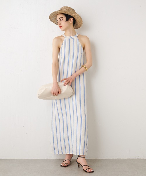 新品未使用　Whim Gazette ウィムガゼット　ストライプワンピース Whim Gazette（ウィムガゼット）の「【THE PAUSE】リネン