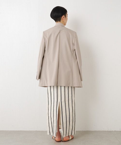 【美品】ウィムガゼット　ストライプ柄パフスリーブリネン混ワンピース　Vネック ピンストライプVネックワンピース(1 BLACK): : ウィメンズ｜CITY