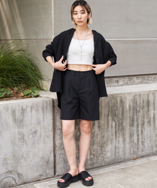 Auntie Rosa Holiday（アンティローザホリデー）の「ダブルガーゼBIGシャツ（シャツ/ブラウス・レディース・ブラック/アイボリー/オレンジ/ピンク/グリーン・FREE）」の16枚目の写真