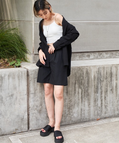 Auntie Rosa Holiday（アンティローザホリデー）の「ダブルガーゼBIGシャツ（シャツ/ブラウス・レディース・ブラック/アイボリー/オレンジ/ピンク/グリーン・FREE）」の15枚目の写真