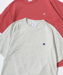 Champion/チャンピオン コットンUSA ロゴワッペン ワンポイント刺繍 半袖Tシャツ/無地T/レディース メンズ