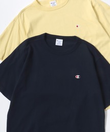 Champion/チャンピオン コットンUSA ロゴワッペン ワンポイント刺繍 半袖Tシャツ/無地T/レディース メンズ