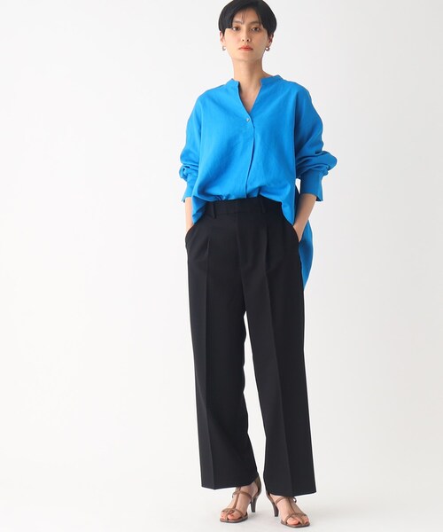 OPAQUE.CLIP(オペークドットクリップ)の「◆ワイドストレートパンツ【洗濯機洗い可/イージーケア/ストレッチ】(その他パンツ・レディース・ブラック/グリーン/ライトベージュ・40/42/34/36/38)」の6枚目の写真