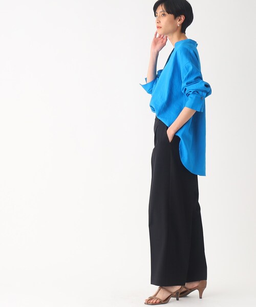 OPAQUE.CLIP(オペークドットクリップ)の「◆ワイドストレートパンツ【洗濯機洗い可/イージーケア/ストレッチ】(その他パンツ・レディース・ブラック/グリーン/ライトベージュ・40/42/34/36/38)」の8枚目の写真