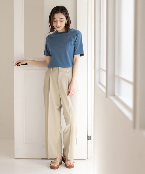 OPAQUE.CLIP(オペークドットクリップ)の「◆ワイドストレートパンツ【洗濯機洗い可/イージーケア/ストレッチ】(その他パンツ・レディース・ブラック/グリーン/ライトベージュ・40/42/34/36/38)」の21枚目の写真