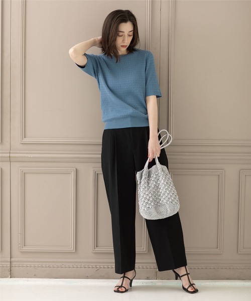 OPAQUE.CLIP(オペークドットクリップ)の「◆ワイドストレートパンツ【洗濯機洗い可/イージーケア/ストレッチ】(その他パンツ・レディース・ブラック/グリーン/ライトベージュ・40/42/34/36/38)」の16枚目の写真