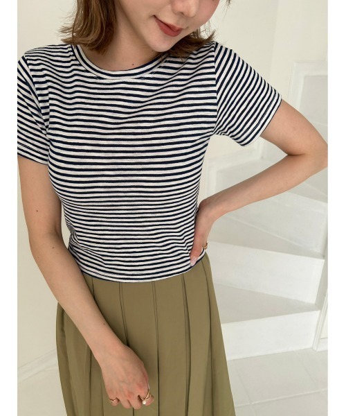 patou ボーダーTシャツ　クロップド マルチボーダークロップドTシャツ – PIXIUM