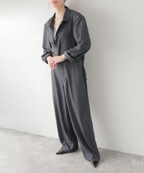 MIOSMOKEY(MIOSMOKEY)の「【MIOSMOKEY/ミオズモーキ】ALL IN ONE:オールインワン(つなぎ/オールインワン・レディース・チャコールグレー・38)」の1枚目の写真