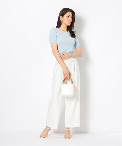 NOLLEY’S Sophi(ノーリーズソフィ)の「《手洗い可能》綿アセラメランダムリブプルオーバーニット(ニット/セーター・レディース・ブラック/サックスブルー/シルバー/ゴールド・38/36)」の6枚目の写真