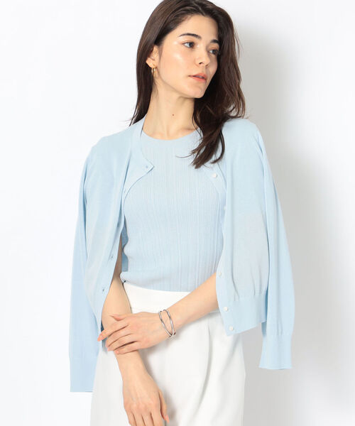 NOLLEY’S Sophi(ノーリーズソフィ)の「《手洗い可能》綿アセラメランダムリブプルオーバーニット(ニット/セーター・レディース・ブラック/サックスブルー/シルバー/ゴールド・38/36)」の13枚目の写真