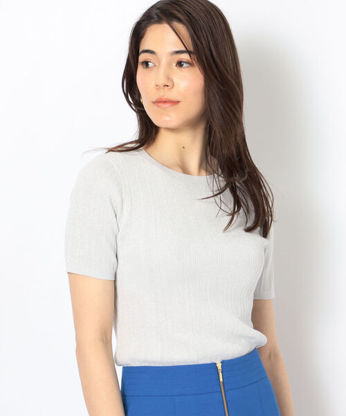 NOLLEY’S Sophi(ノーリーズソフィ)の「《手洗い可能》綿アセラメランダムリブプルオーバーニット(ニット/セーター・レディース・ブラック/サックスブルー/シルバー/ゴールド・38/36)」の21枚目の写真