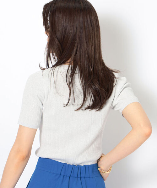 NOLLEY’S Sophi(ノーリーズソフィ)の「《手洗い可能》綿アセラメランダムリブプルオーバーニット(ニット/セーター・レディース・ブラック/サックスブルー/シルバー/ゴールド・38/36)」の22枚目の写真