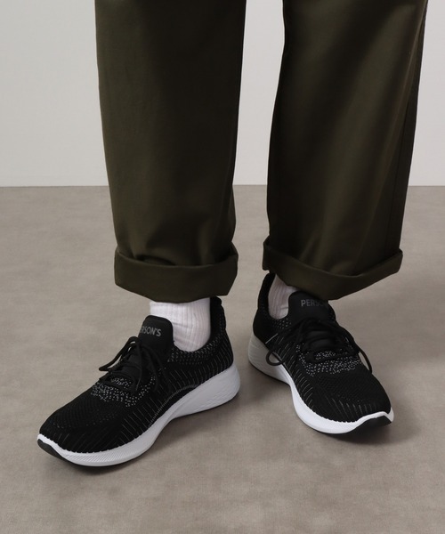PERSON'S(パーソンズ)の「PERSON'S ニットスニーカー(スニーカー・メンズ・ブラック×ライム/ブラック×グレー・26/25.5/26.5/25/27)」の6枚目の写真