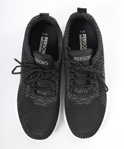 PERSON'S(パーソンズ)の「PERSON'S ニットスニーカー(スニーカー・メンズ・ブラック×ライム/ブラック×グレー・26/25.5/26.5/25/27)」の5枚目の写真