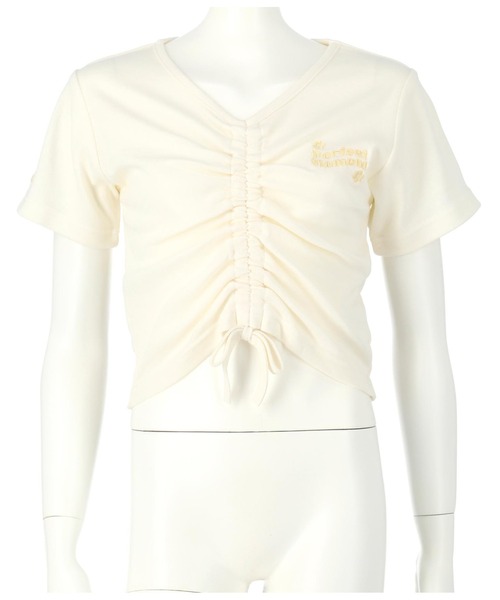 ANAP GｉRL（アナップガール）の「シャーリングトップスカットソー（Tシャツ/カットソー・キッズ・グリーン/アイボリー/ピンク・S/M/XS）」の13枚目の写真