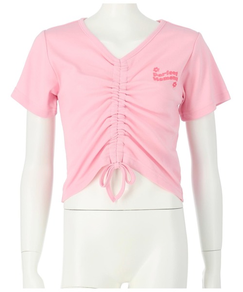 ANAP GｉRL（アナップガール）の「シャーリングトップスカットソー（Tシャツ/カットソー・キッズ・グリーン/アイボリー/ピンク・S/M/XS）」の15枚目の写真