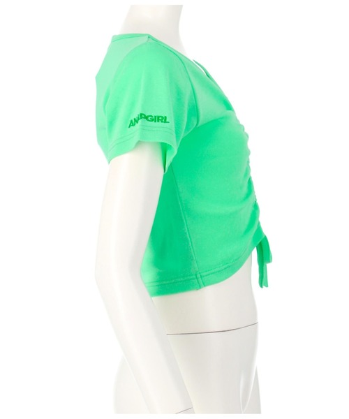 ANAP GｉRL（アナップガール）の「シャーリングトップスカットソー（Tシャツ/カットソー・キッズ・グリーン/アイボリー/ピンク・S/M/XS）」の17枚目の写真