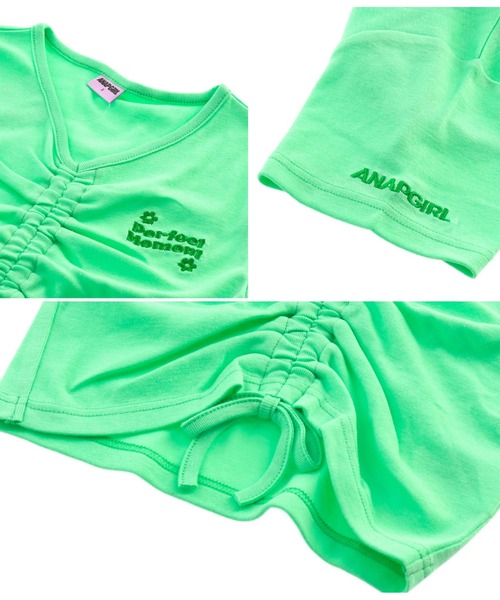 ANAP GｉRL（アナップガール）の「シャーリングトップスカットソー（Tシャツ/カットソー・キッズ・グリーン/アイボリー/ピンク・S/M/XS）」の12枚目の写真