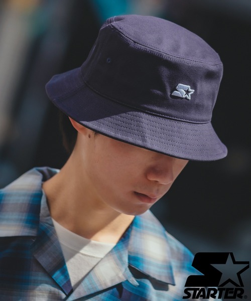 STARTER（スターター）の「【STARTER】別注 ツイル バケットハット STA23-102（ハット・メンズ・キャメル/ブラック/ネイビー/カーキ・FREE）」の4枚目の写真
