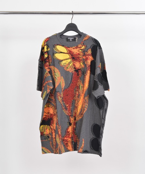 gomme（ゴム）の「サンフラワーＪＱ　70巾ロングＴ（Tシャツ/カットソー・メンズ・ホワイト×ネイビー/グレー・MEDIUM）」の7枚目の写真