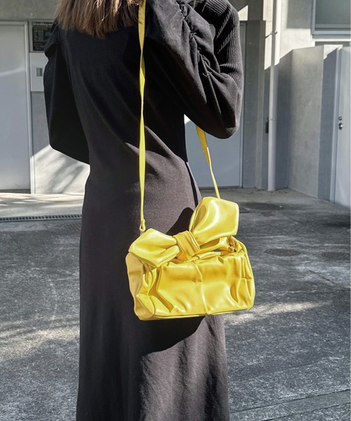 ForBitches Bow bag リボンバッグ/イエロー リボン型イエロー ForBitches Bow bag リボンバッグ/イエロー リボン型イエロー