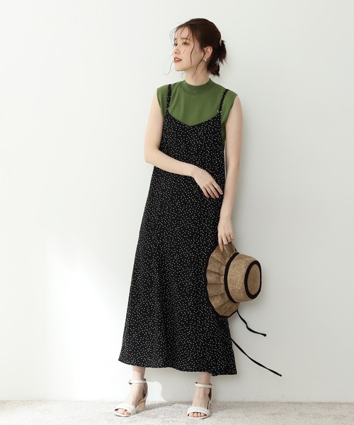 N.（N. Natural Beauty Basic）（エヌエヌナチュラルビューティーベーシック）の「◆マーメイドキャミワンピース（ワンピース・レディース・ブラック/ドット/ブルー・MEDIUM）」の7枚目の写真