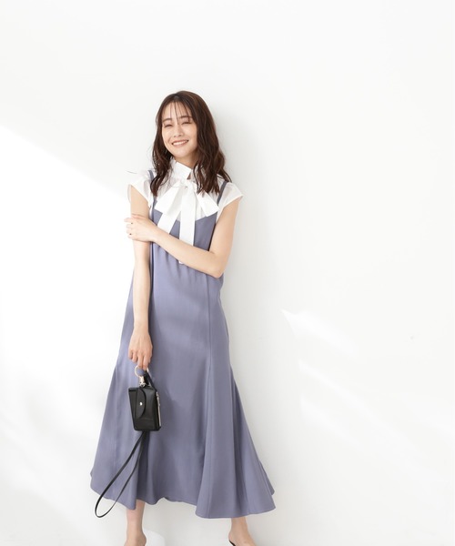 N.（N. Natural Beauty Basic）（エヌエヌナチュラルビューティーベーシック）の「◆マーメイドキャミワンピース（ワンピース・レディース・ブラック/ドット/ブルー・MEDIUM）」の19枚目の写真