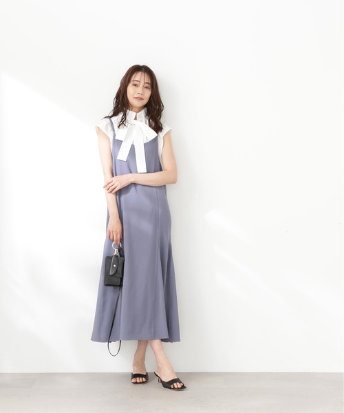 N.（N. Natural Beauty Basic）（エヌエヌナチュラルビューティーベーシック）の「◆マーメイドキャミワンピース（ワンピース・レディース・ブラック/ドット/ブルー・MEDIUM）」の21枚目の写真