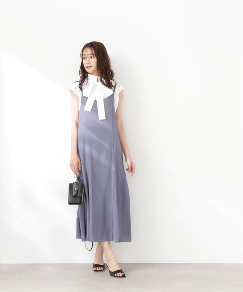 N.（N. Natural Beauty Basic）（エヌエヌナチュラルビューティーベーシック）の「◆マーメイドキャミワンピース（ワンピース・レディース・ブラック/ドット/ブルー・MEDIUM）」の22枚目の写真