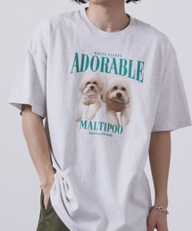 MODISH GAZE アニマルプリント半袖Tシャツ DOGプリント