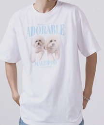 MODISH GAZE アニマルプリント半袖Tシャツ DOGプリント