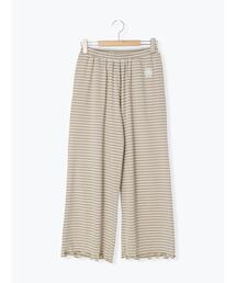 ボーダー裾メロールームパンツ