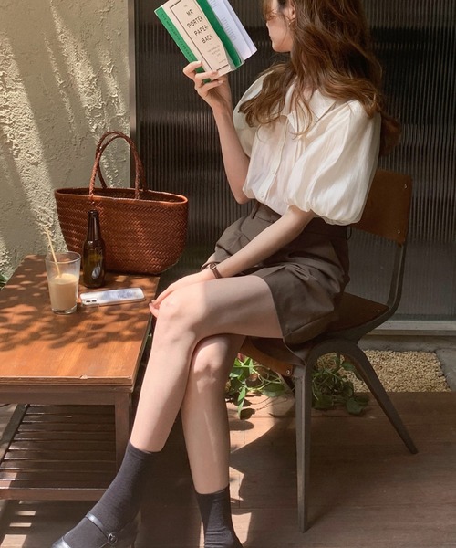 Vipoa(ヴィポア)の「マシュマロスリーブピンタックシアーブラウス(シャツ/ブラウス・レディース・アイボリー・FREE)」の9枚目の写真