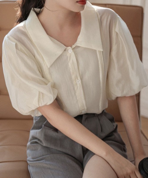 Vipoa(ヴィポア)の「マシュマロスリーブピンタックシアーブラウス(シャツ/ブラウス・レディース・アイボリー・FREE)」の14枚目の写真