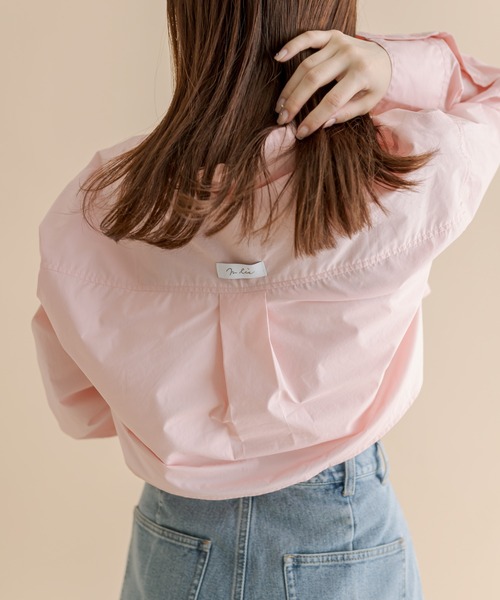mline（エムライン）の「[mline]BACKロゴショートシャツ（シャツ/ブラウス・レディース・ピンク/オフホワイト/ネイビー/ブルー・FREE）」の9枚目の写真