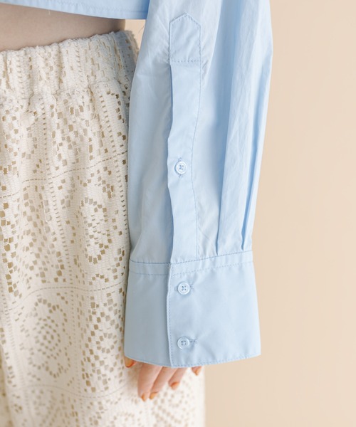 mline（エムライン）の「[mline]BACKロゴショートシャツ（シャツ/ブラウス・レディース・ピンク/オフホワイト/ネイビー/ブルー・FREE）」の13枚目の写真