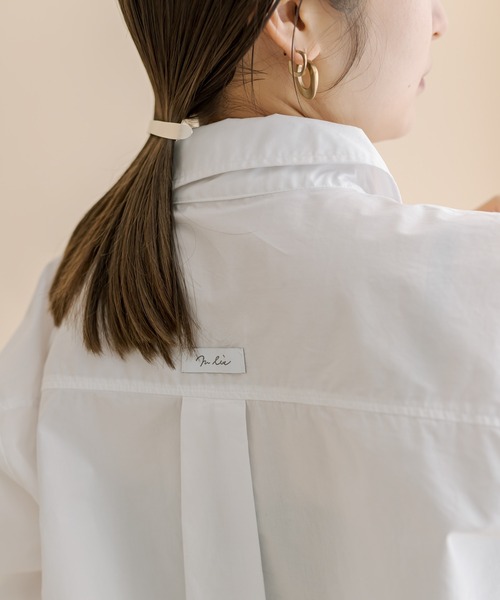 mline（エムライン）の「[mline]BACKロゴショートシャツ（シャツ/ブラウス・レディース・ピンク/オフホワイト/ネイビー/ブルー・FREE）」の20枚目の写真