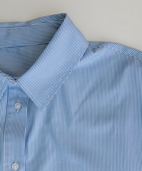 mline（エムライン）の「[mline]BACKロゴショートシャツ（シャツ/ブラウス・レディース・ピンク/オフホワイト/ネイビー/ブルー・FREE）」の16枚目の写真