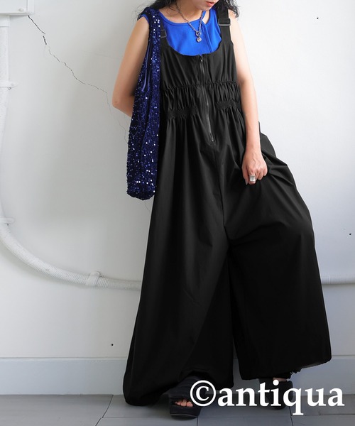 antiqua(アンティカ)の「ギャザーデザインサロペット(サロペット/オーバーオール・レディース・ブラック/カーキ・FREE)」の19枚目の写真