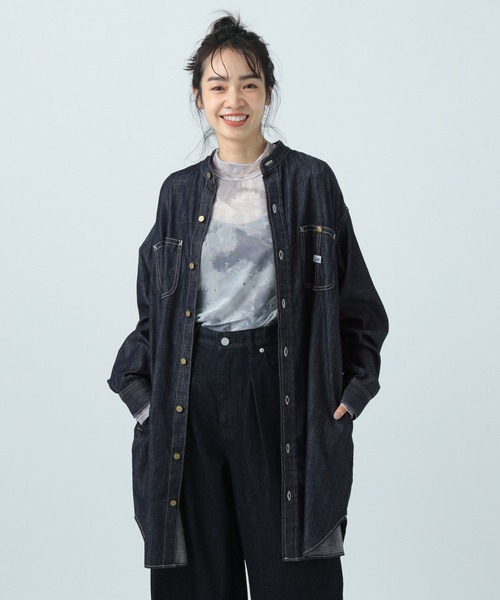 Lee（リー）の「【Lee(リー)】別注デニムチュニックワンピース（チュニック・レディース・サックスブルー/ネイビー・FREE）」の2枚目の写真