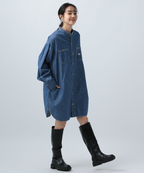 Lee（リー）の「【Lee(リー)】別注デニムチュニックワンピース（チュニック・レディース・サックスブルー/ネイビー・FREE）」の16枚目の写真