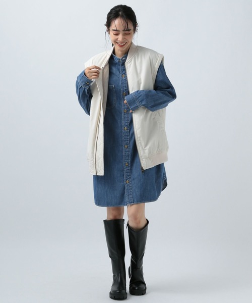 Lee（リー）の「【Lee(リー)】別注デニムチュニックワンピース（チュニック・レディース・サックスブルー/ネイビー・FREE）」の13枚目の写真