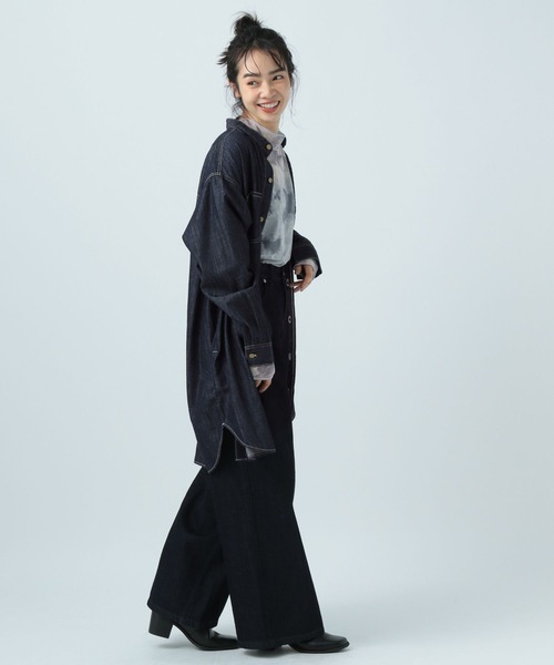 Lee（リー）の「【Lee(リー)】別注デニムチュニックワンピース（チュニック・レディース・サックスブルー/ネイビー・FREE）」の7枚目の写真