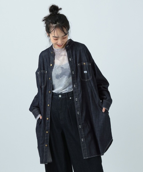 Lee（リー）の「【Lee(リー)】別注デニムチュニックワンピース（チュニック・レディース・サックスブルー/ネイビー・FREE）」の17枚目の写真