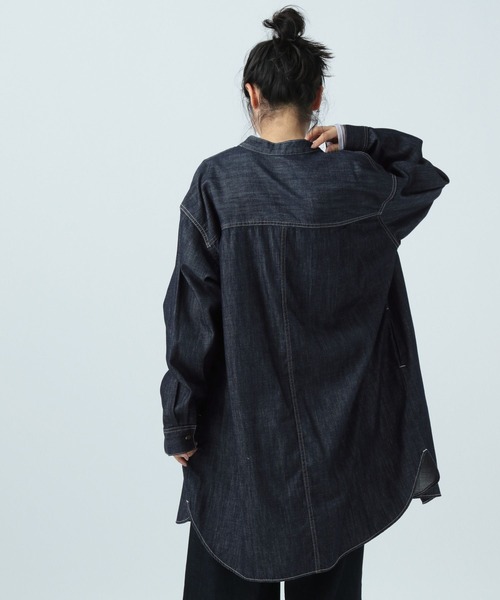 Lee（リー）の「【Lee(リー)】別注デニムチュニックワンピース（チュニック・レディース・サックスブルー/ネイビー・FREE）」の14枚目の写真