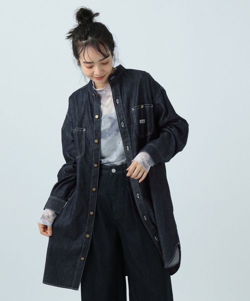 Lee（リー）の「【Lee(リー)】別注デニムチュニックワンピース（チュニック・レディース・サックスブルー/ネイビー・FREE）」の8枚目の写真